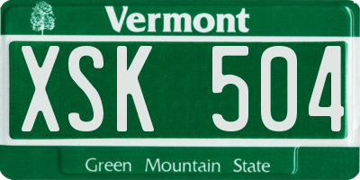 VT license plate XSK504