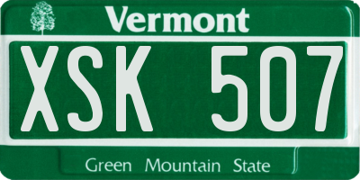 VT license plate XSK507