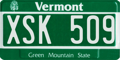 VT license plate XSK509