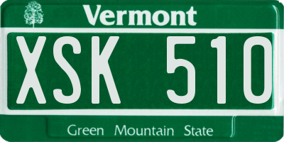 VT license plate XSK510