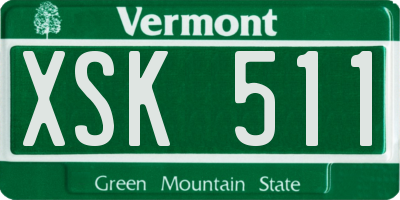 VT license plate XSK511