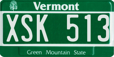 VT license plate XSK513