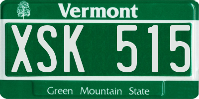 VT license plate XSK515