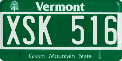 VT license plate XSK516