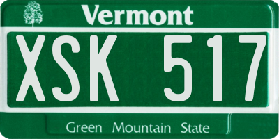 VT license plate XSK517