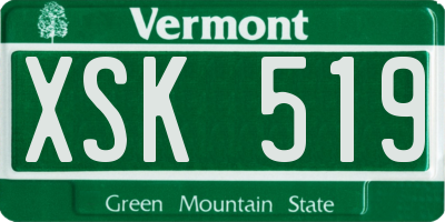 VT license plate XSK519