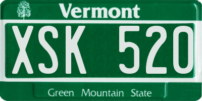 VT license plate XSK520