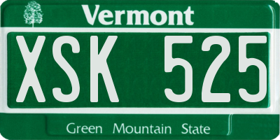 VT license plate XSK525