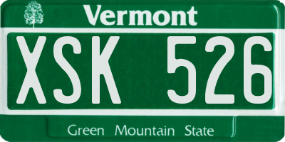 VT license plate XSK526