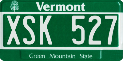 VT license plate XSK527