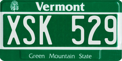 VT license plate XSK529
