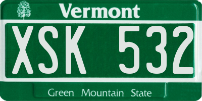 VT license plate XSK532