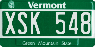 VT license plate XSK548