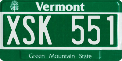 VT license plate XSK551