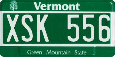 VT license plate XSK556