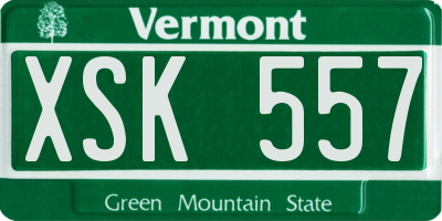 VT license plate XSK557