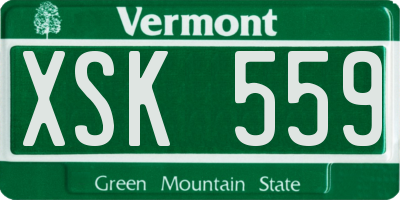 VT license plate XSK559