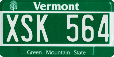 VT license plate XSK564