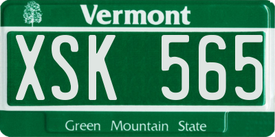 VT license plate XSK565