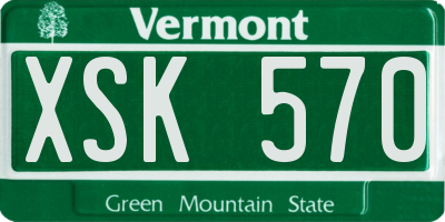 VT license plate XSK570