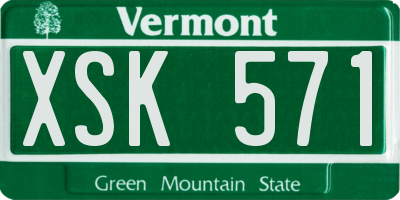 VT license plate XSK571
