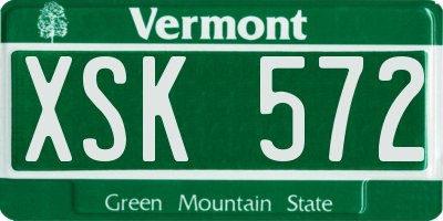 VT license plate XSK572
