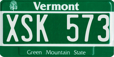 VT license plate XSK573