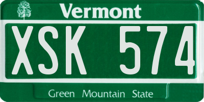 VT license plate XSK574