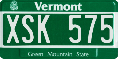 VT license plate XSK575
