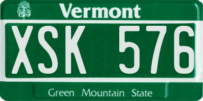VT license plate XSK576