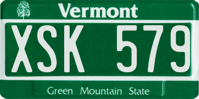 VT license plate XSK579