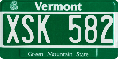 VT license plate XSK582