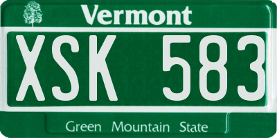 VT license plate XSK583