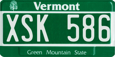 VT license plate XSK586