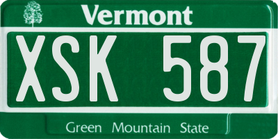 VT license plate XSK587
