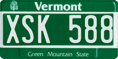 VT license plate XSK588