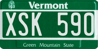 VT license plate XSK590