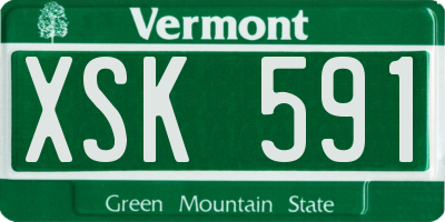VT license plate XSK591