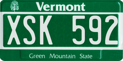 VT license plate XSK592