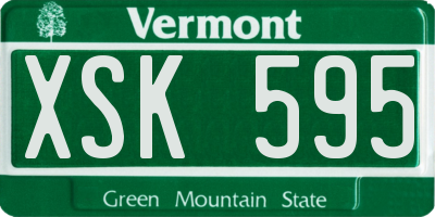 VT license plate XSK595