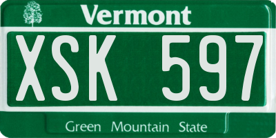 VT license plate XSK597