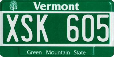 VT license plate XSK605