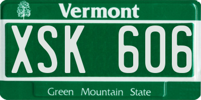 VT license plate XSK606