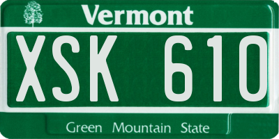 VT license plate XSK610