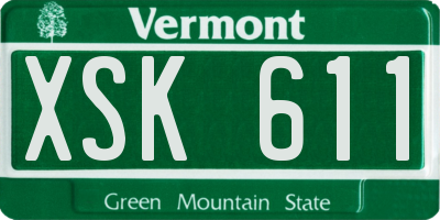 VT license plate XSK611