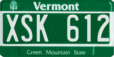 VT license plate XSK612