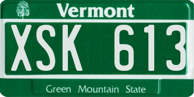 VT license plate XSK613