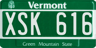 VT license plate XSK616