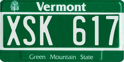 VT license plate XSK617