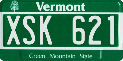 VT license plate XSK621
